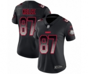 Women's Kansas City Chiefs #87 Travis Kelce Limited Black Smoke Fashion Football Jersey