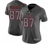 Women's Kansas City Chiefs #87 Travis Kelce Limited Gray Static Fashion Football Jersey