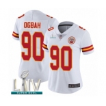 Women's Kansas City Chiefs #90 Emmanuel Ogbah White Vapor Untouchable Limited Player Super Bowl LIV Bound Football Jersey