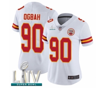 Women's Kansas City Chiefs #90 Emmanuel Ogbah White Vapor Untouchable Limited Player Super Bowl LIV Bound Football Jersey