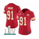 Women's Kansas City Chiefs #91 Derrick Nnadi Red Team Color Vapor Untouchable Limited Player Super Bowl LIV Bound Football Jersey