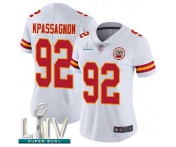 Women's Kansas City Chiefs #92 Tanoh Kpassagnon White Vapor Untouchable Limited Player Super Bowl LIV Bound Football Jersey