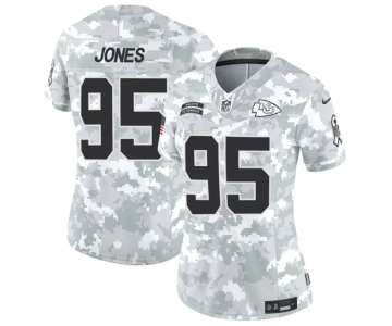 Women's Kansas City Chiefs #95 Chris Jones 2024 F.U.S.E Arctic Camo Salute To Service Limited Stitched Football Jersey