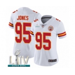 Women's Kansas City Chiefs #95 Chris Jones White Vapor Untouchable Limited Player Super Bowl LIV Bound Football Jersey