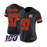 Women's Kansas City Chiefs #97 Alex Okafor Limited Black Rush Vapor Untouchable 100th Season Football Jersey