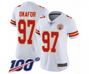 Women's Kansas City Chiefs #97 Alex Okafor White Vapor Untouchable Limited Player 100th Season Football Jersey