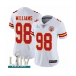 Women's Kansas City Chiefs #98 Xavier Williams White Vapor Untouchable Limited Player Super Bowl LIV Bound Football Jersey