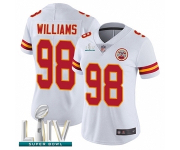 Women's Kansas City Chiefs #98 Xavier Williams White Vapor Untouchable Limited Player Super Bowl LIV Bound Football Jersey