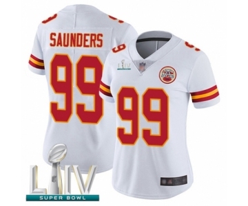 Women's Kansas City Chiefs #99 Khalen Saunders White Vapor Untouchable Limited Player Super Bowl LIV Bound Football Jersey