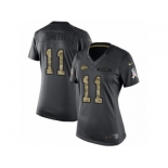 Women's Nike Kansas City Chiefs #11 Alex Smith Limited Black 2016 Salute to Service NFL Jersey