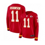 Women's Nike Kansas City Chiefs #11 Demarcus Robinson Limited Red Therma Long Sleeve NFL Jersey