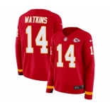 Women's Nike Kansas City Chiefs #14 Sammy Watkins Limited Red Therma Long Sleeve NFL Jersey