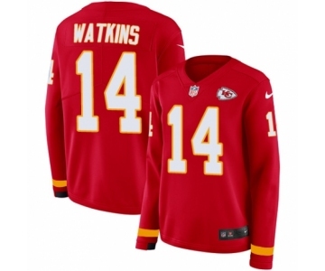 Women's Nike Kansas City Chiefs #14 Sammy Watkins Limited Red Therma Long Sleeve NFL Jersey