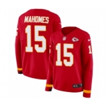 Women's Nike Kansas City Chiefs #15 Patrick Mahomes II Limited Red Therma Long Sleeve NFL Jersey