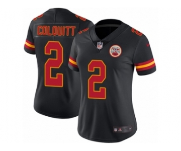 Women's Nike Kansas City Chiefs #2 Dustin Colquitt Limited Black Rush NFL Jersey