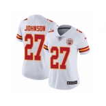 Women's Nike Kansas City Chiefs #27 Larry Johnson Vapor Untouchable Limited White NFL Jersey