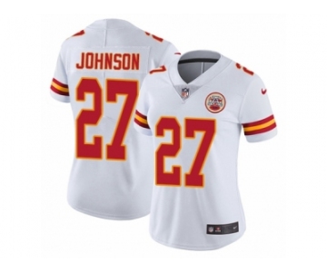 Women's Nike Kansas City Chiefs #27 Larry Johnson Vapor Untouchable Limited White NFL Jersey