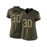 Women's Nike Kansas City Chiefs #30 Bishop Sankey Limited Green Salute to Service NFL Jersey