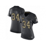 Women's Nike Kansas City Chiefs #34 Knile Davis Limited Black 2016 Salute to Service NFL Jersey