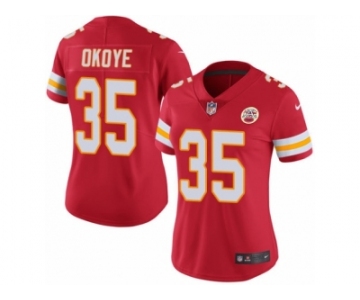 Women's Nike Kansas City Chiefs #35 Christian Okoye Limited Red Rush NFL Jersey