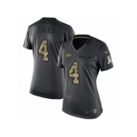 Women's Nike Kansas City Chiefs #4 Nick Foles Limited Black 2016 Salute to Service NFL Jersey