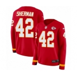 Women's Nike Kansas City Chiefs #42 Anthony Sherman Limited Red Therma Long Sleeve NFL Jersey