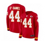 Women's Nike Kansas City Chiefs #44 Dorian O'Daniel Limited Red Therma Long Sleeve NFL Jersey