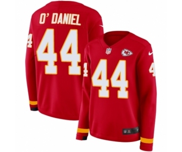 Women's Nike Kansas City Chiefs #44 Dorian O'Daniel Limited Red Therma Long Sleeve NFL Jersey