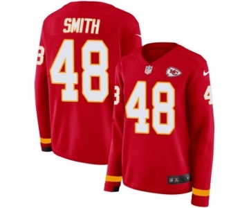 Women's Nike Kansas City Chiefs #48 Terrance Smith Limited Red Therma Long Sleeve NFL Jersey