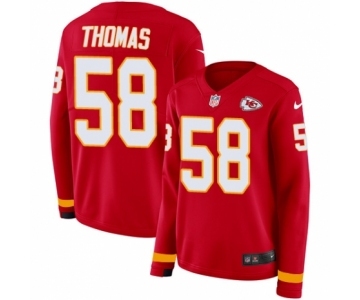 Women's Nike Kansas City Chiefs #58 Derrick Thomas Limited Red Therma Long Sleeve NFL Jersey