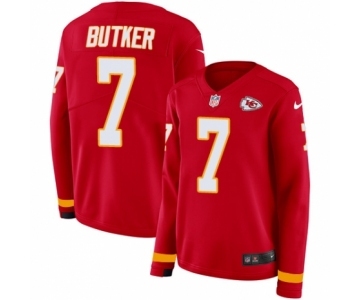 Women's Nike Kansas City Chiefs #7 Harrison Butker Limited Red Therma Long Sleeve NFL Jersey