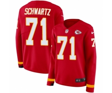 Women's Nike Kansas City Chiefs #71 Mitchell Schwartz Limited Red Therma Long Sleeve NFL Jersey