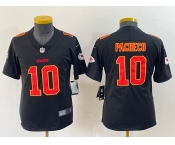 Youth Kansas City Chiefs #10 Isiah Pacheco Black Fashion Vapor Limited Stitched Jersey