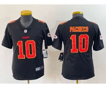 Youth Kansas City Chiefs #10 Isiah Pacheco Black Fashion Vapor Limited Stitched Jersey