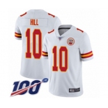 Youth Kansas City Chiefs #10 Tyreek Hill White Vapor Untouchable Limited Player 100th Season Football Jersey