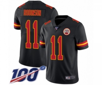 Youth Kansas City Chiefs #11 Demarcus Robinson Limited Black Rush Vapor Untouchable 100th Season Football Jersey