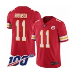 Youth Kansas City Chiefs #11 Demarcus Robinson Red Team Color Vapor Untouchable Limited Player 100th Season Football Jersey