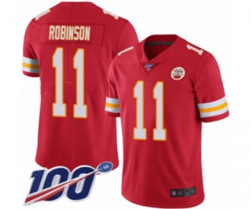 Youth Kansas City Chiefs #11 Demarcus Robinson Red Team Color Vapor Untouchable Limited Player 100th Season Football Jersey