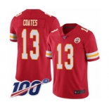 Youth Kansas City Chiefs #13 Sammie Coates Red Team Color Vapor Untouchable Limited Player 100th Season Football Jersey