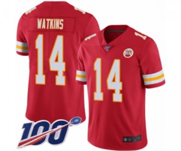 Youth Kansas City Chiefs #14 Sammy Watkins Red Team Color Vapor Untouchable Limited Player 100th Season Football Jersey