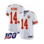 Youth Kansas City Chiefs #14 Sammy Watkins White Vapor Untouchable Limited Player 100th Season Football Jersey