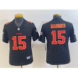 Youth Kansas City Chiefs #15 Patrick Mahomes Black Fashion Vapor Limited Stitched Jersey