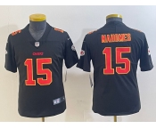 Youth Kansas City Chiefs #15 Patrick Mahomes Black Fashion Vapor Limited Stitched Jersey