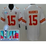 Youth Kansas City Chiefs #15 Patrick Mahomes Limited White Super Bowl LVII Vapor Jersey