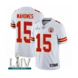 Youth Kansas City Chiefs #15 Patrick Mahomes White Vapor Untouchable Limited Player Super Bowl LIV Bound Football Jersey