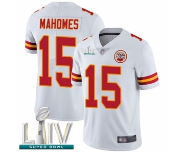 Youth Kansas City Chiefs #15 Patrick Mahomes White Vapor Untouchable Limited Player Super Bowl LIV Bound Football Jersey