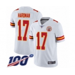 Youth Kansas City Chiefs #17 Mecole Hardman White Vapor Untouchable Limited Player 100th Season Football Jersey