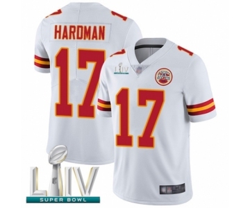 Youth Kansas City Chiefs #17 Mecole Hardman White Vapor Untouchable Limited Player Super Bowl LIV Bound Football Jersey