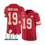 Youth Kansas City Chiefs #19 Joe Montana Red Team Color Vapor Untouchable Limited Player Super Bowl LIV Bound Football Jersey