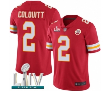 Youth Kansas City Chiefs #2 Dustin Colquitt Red Team Color Vapor Untouchable Limited Player Super Bowl LIV Bound Football Jersey